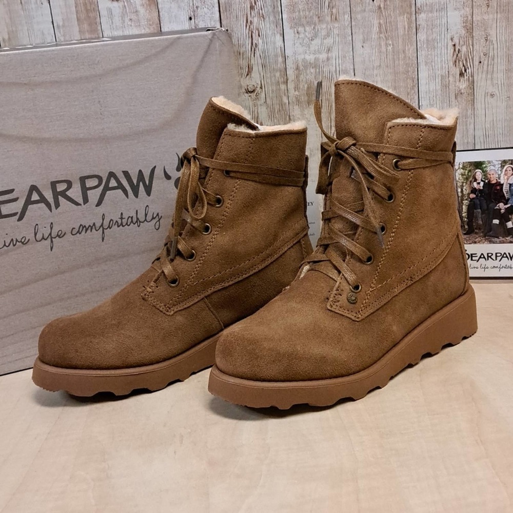 BEARPAW Krista Youth Boots in Hickory Size 3 - Picture 3 of 12